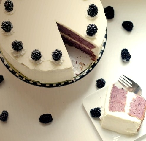 Blackberries And Cream Cake
