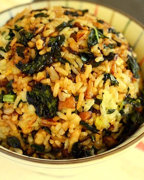 Kale and Mushroom Fried Rice