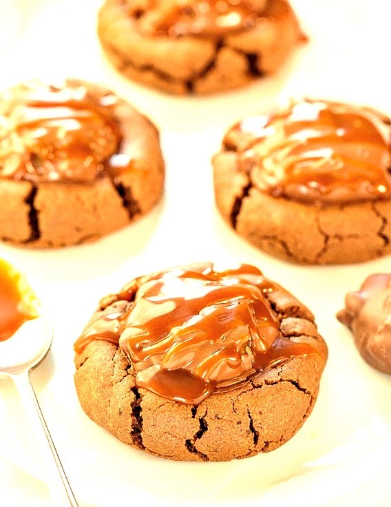 Chocolate Peanut Butter Turtle Cookies